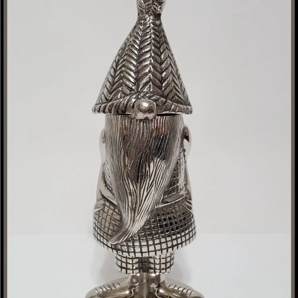 🆕RARE🆕 Pottery Barn Gnome Shaped Metal Cocktail Shaker 14 OZ 5.75